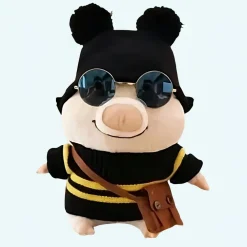 Peluche cochon habillé pull abeille
