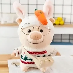 Peluche cochon habillé pull Noël