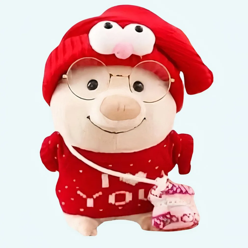 Peluche cochon habillé pull I Love You