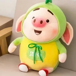 Peluche cochon kawaii verte