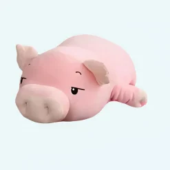 Peluche cochon rose assoupi