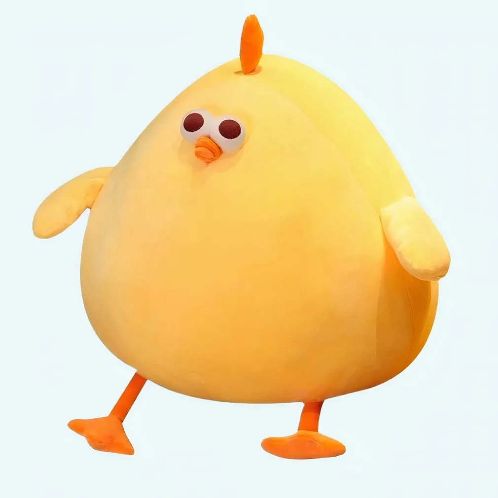 Peluche coussin jaune poussin