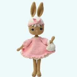 Peluche crochet lapin coquette