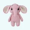 Peluche crochet éléphant rose