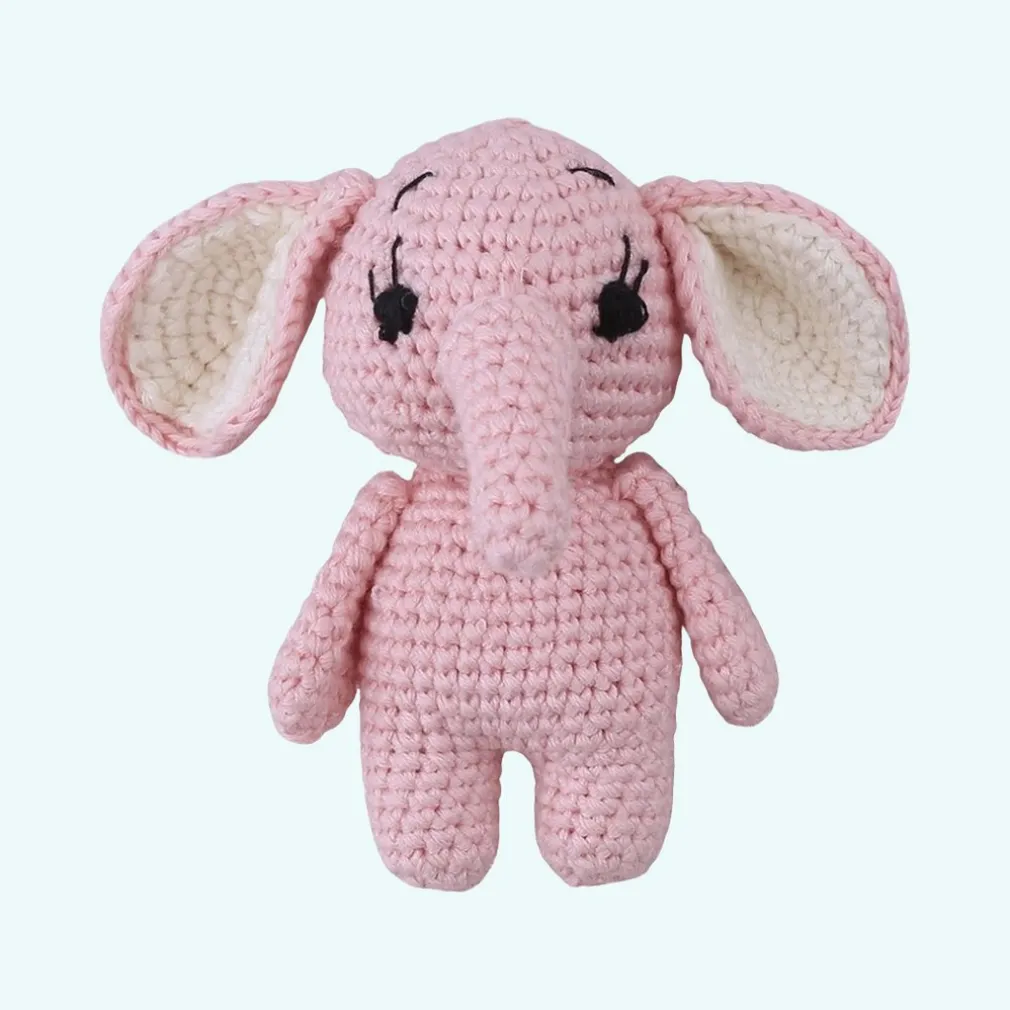 Peluche crochet éléphant rose