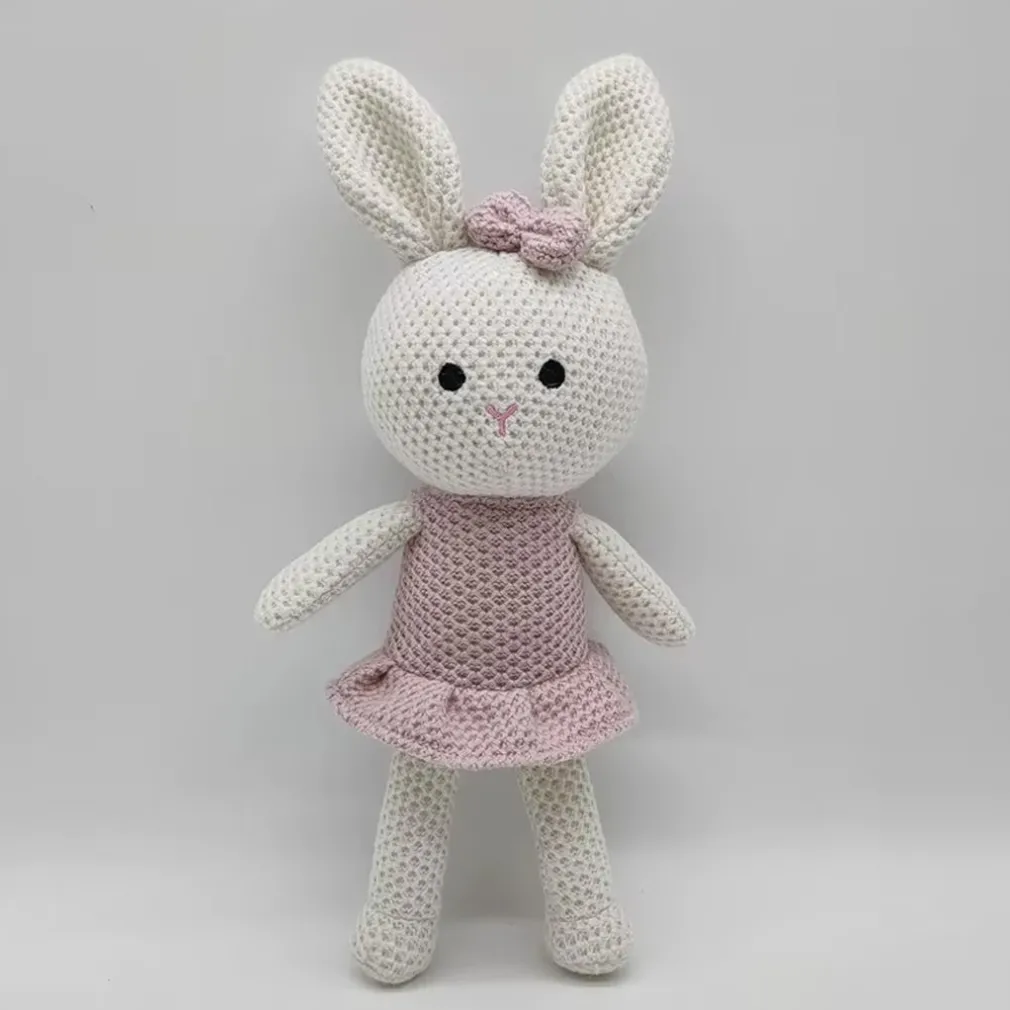 Peluche crochet mademoiselle lapin