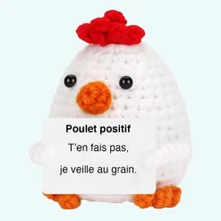 Peluche crochet positive poulet
