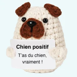 Peluche crochet positive chien