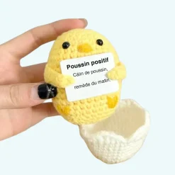 Peluche crochet positive poussin
