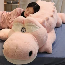 Peluche Crocodile géant rose