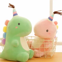 Peluche Dinosaure avec queue colorée