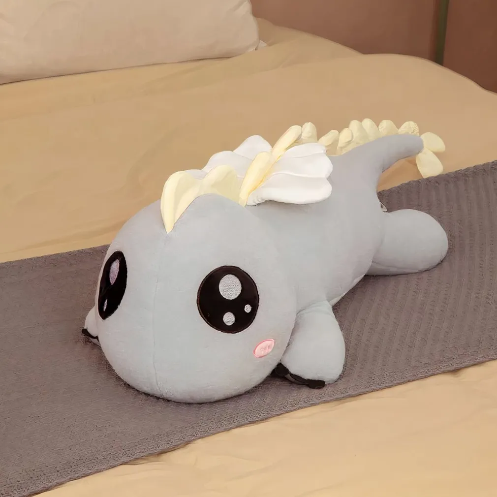 Peluche dinosaure gris géant