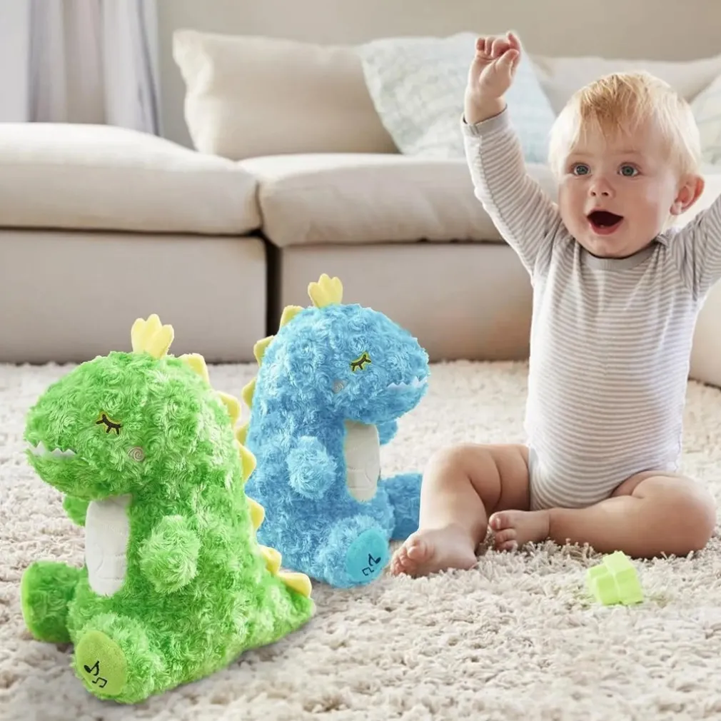 Peluche dinosaure mignon qui respire avec berceuse apaisante