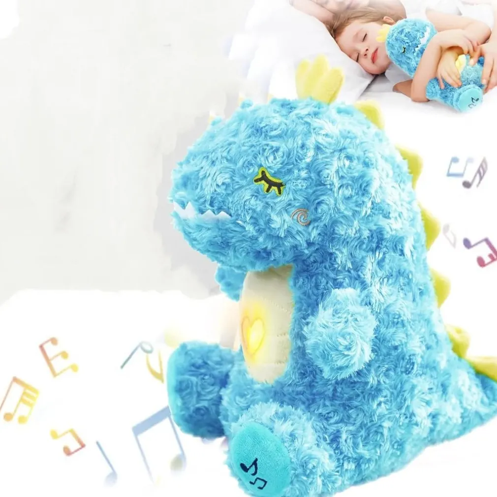 Peluche dinosaure mignon qui respire avec berceuse apaisante