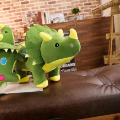 Peluche dinosaure toute douce verte