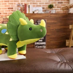 Peluche dinosaure toute douce verte