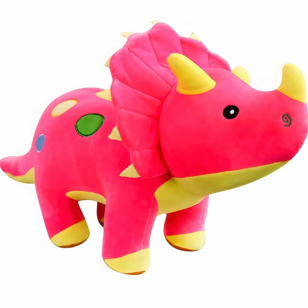 Peluche dinosaure toute douce rose