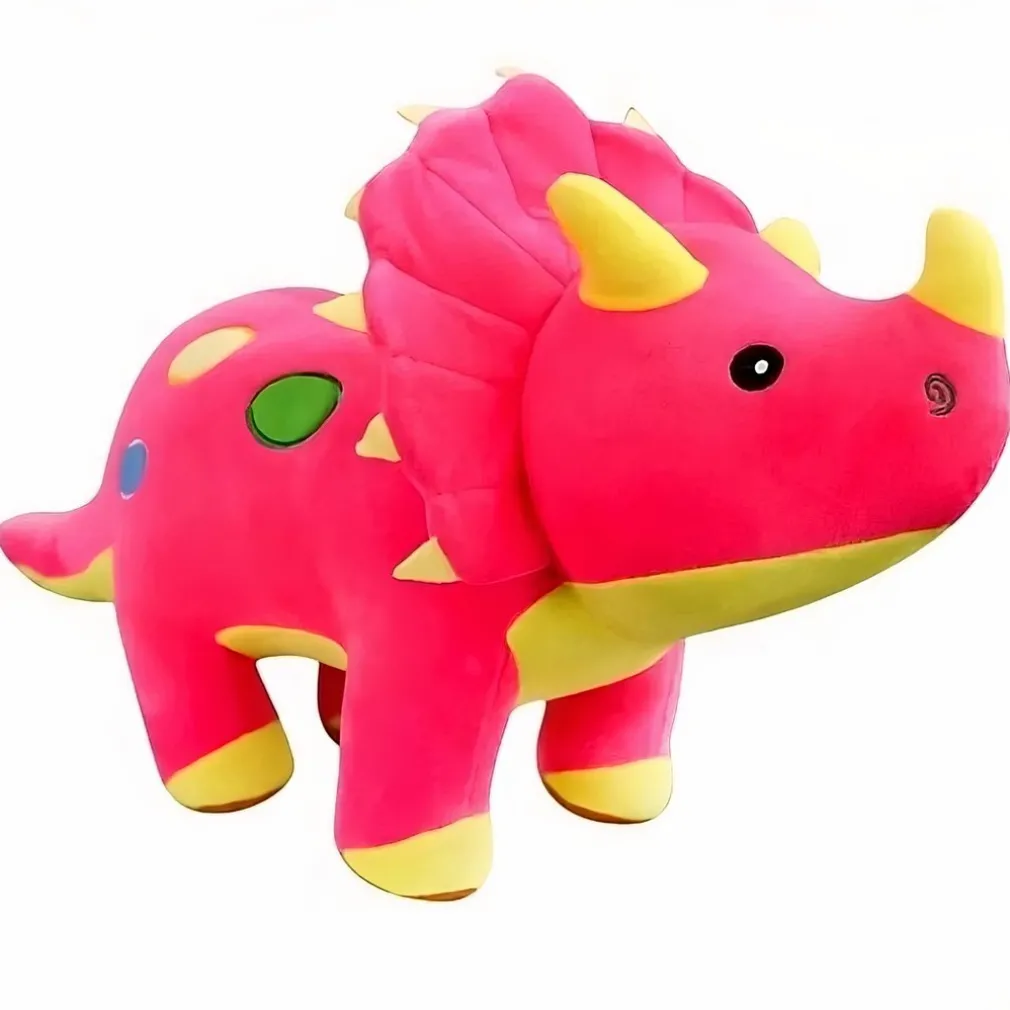 Peluche dinosaure toute douce rose