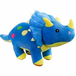 Peluche dinosaure toute douce bleue