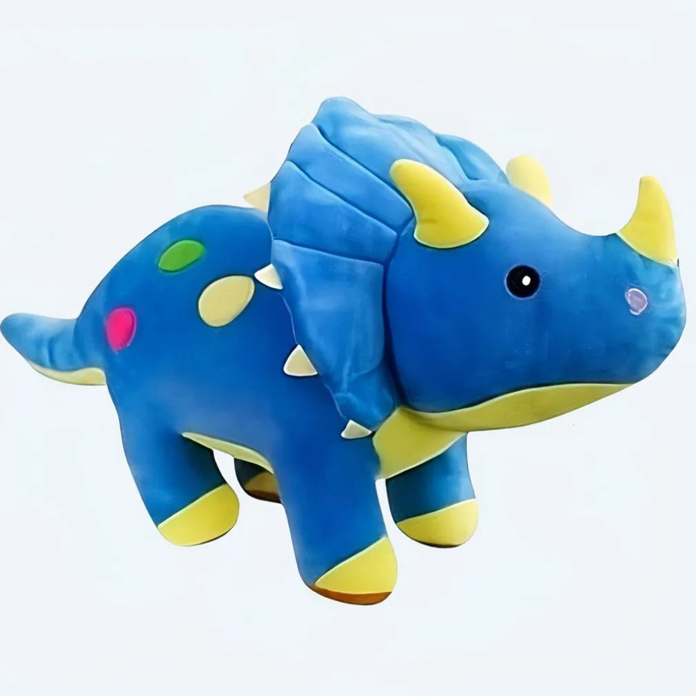 Peluche dinosaure toute douce bleue