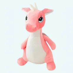 Peluche dragon mignon rose