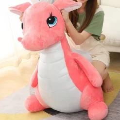 Peluche dragon mignon rose