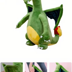 Peluche dragon vert géant