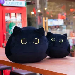 Peluche en forme d’oreiller chat noir