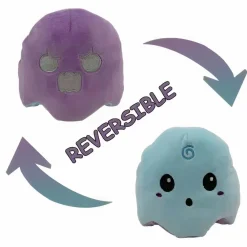 Peluche fantôme violet et bleu réversible, fluorescente