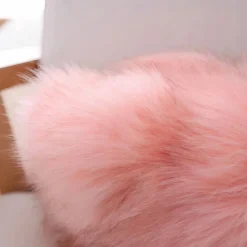 Peluche flamant rose à long poils