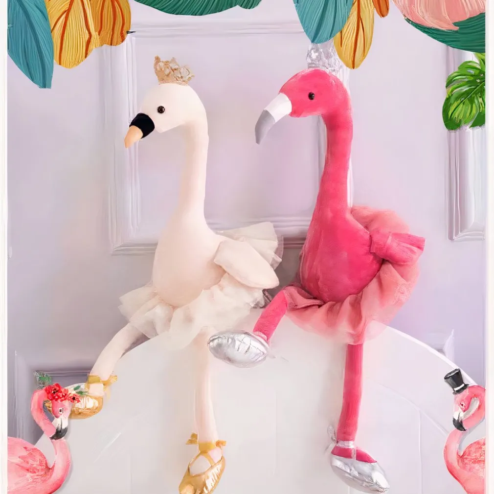 Peluche Flamant Rose blanche