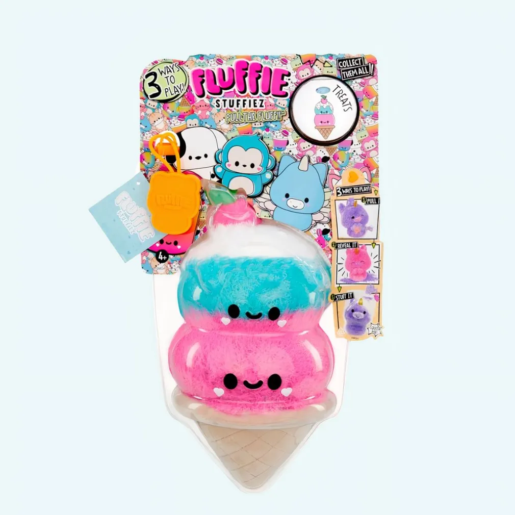 Peluche Fluffie Stuffiez cornet de glace rose et bleu
