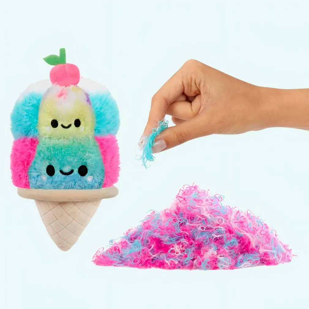Peluche Fluffie Stuffiez cornet de glace rose et bleu
