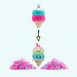 Peluche Fluffie Stuffiez cornet de glace rose et bleu