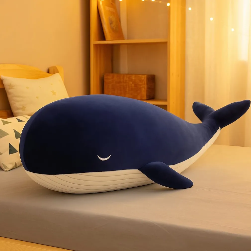 Peluche géante baleine bleue marine