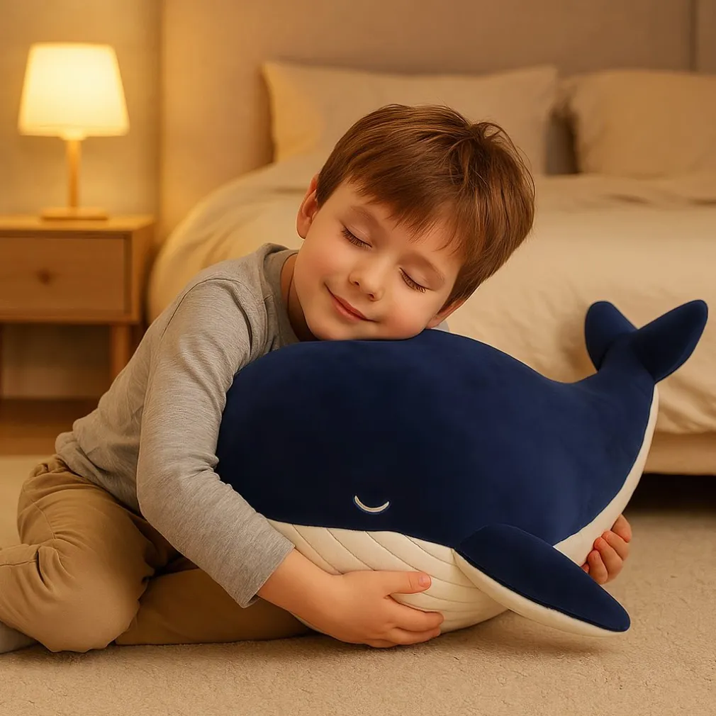 Peluche géante baleine bleue marine