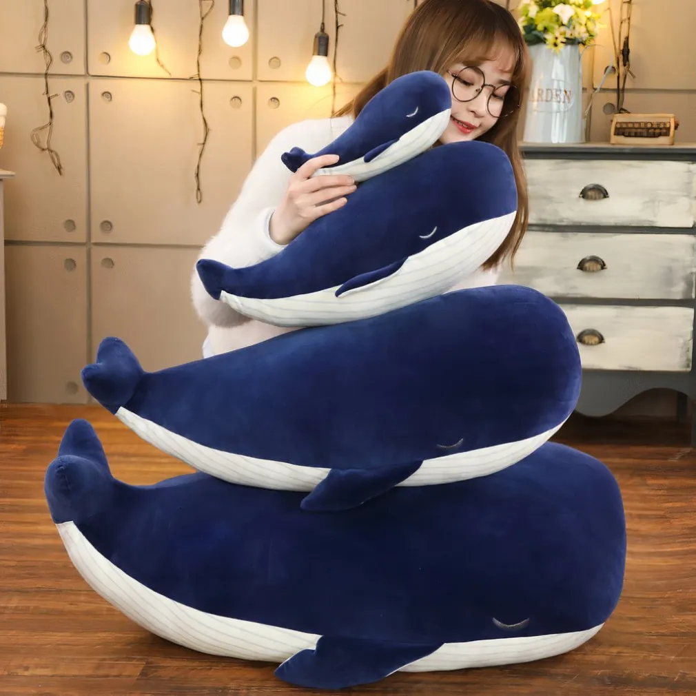 Peluche géante baleine bleue marine