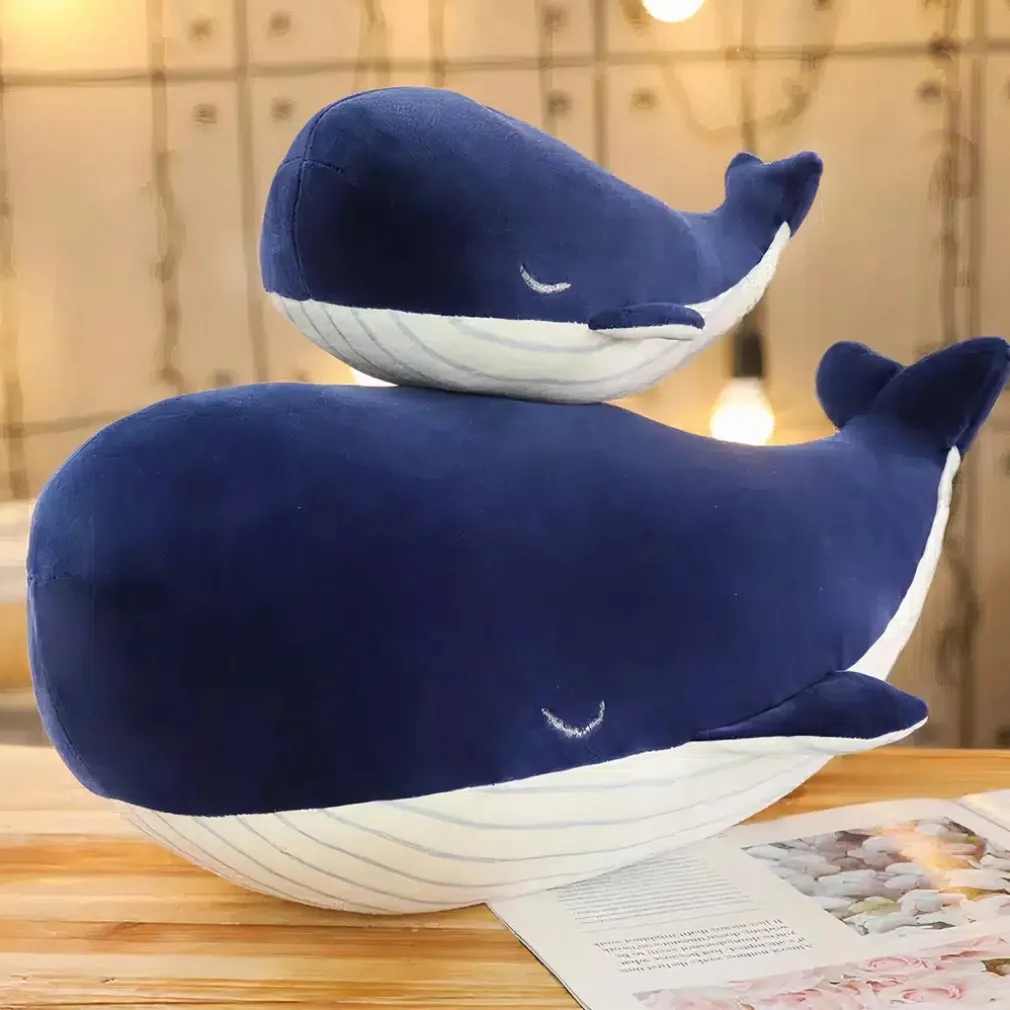 Peluche géante baleine bleue marine