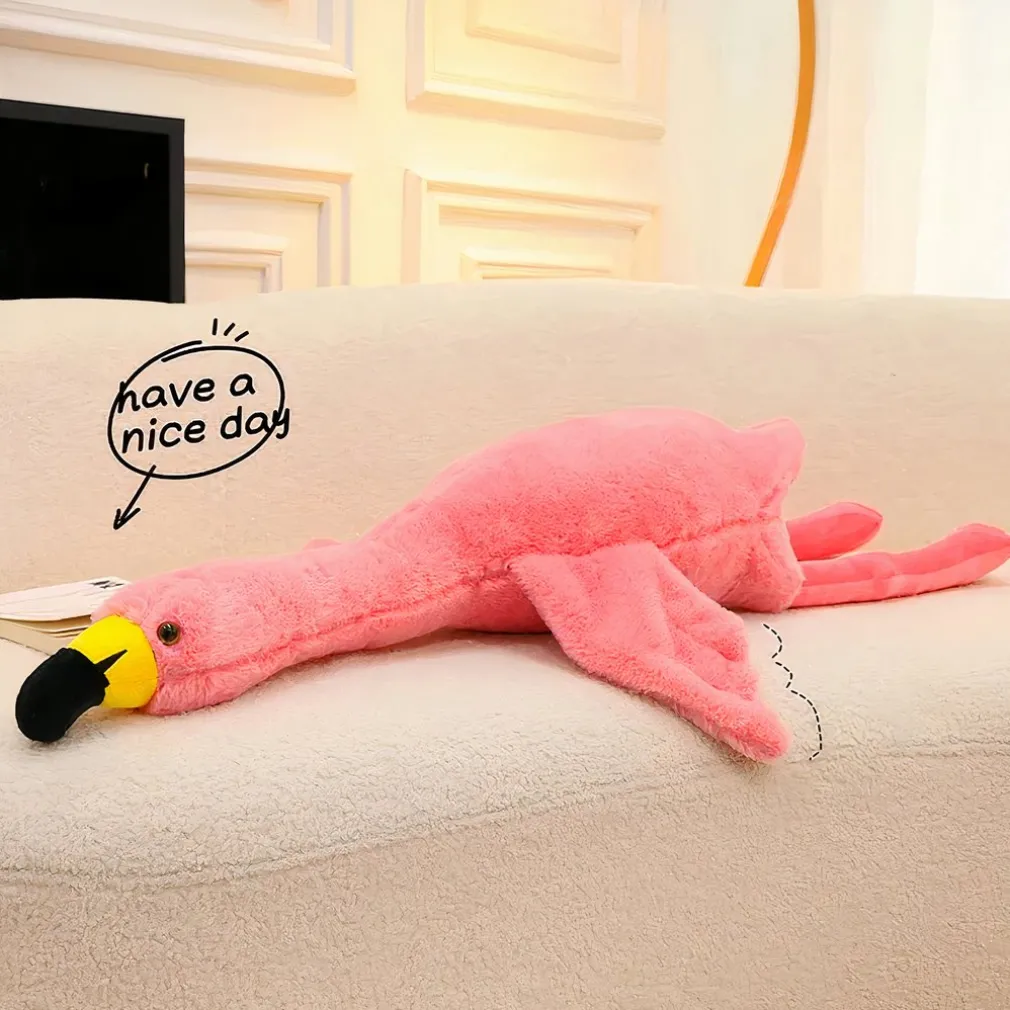 Peluche géante flamant rose ou blanc