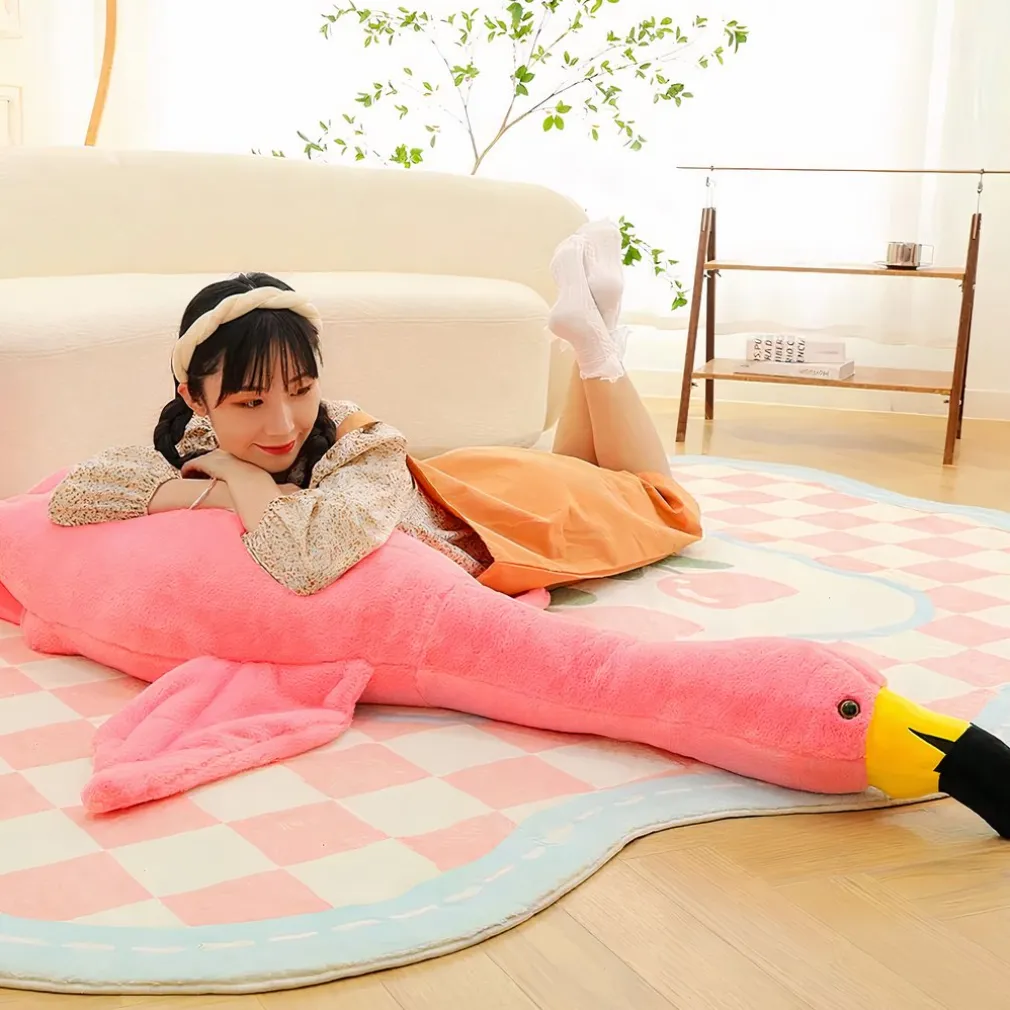Peluche géante flamant rose ou blanc