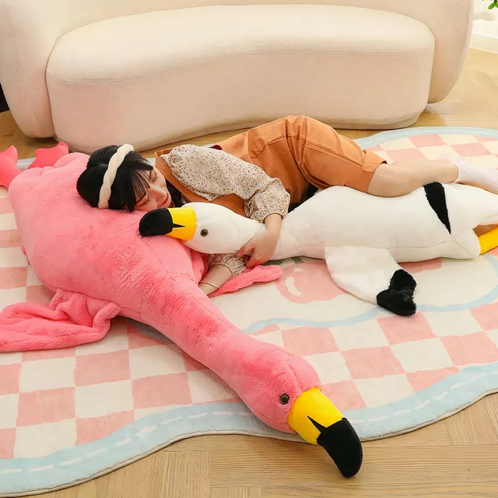 Peluche géante flamant rose ou blanc