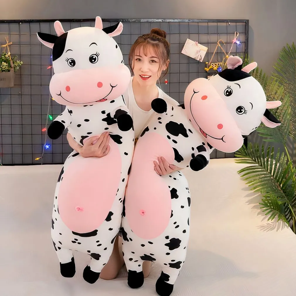 Peluche GÉANTE vache tachetée