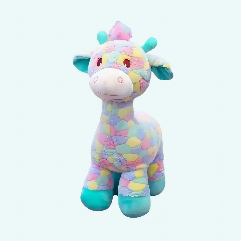 Peluche girafe arc-en-ciel