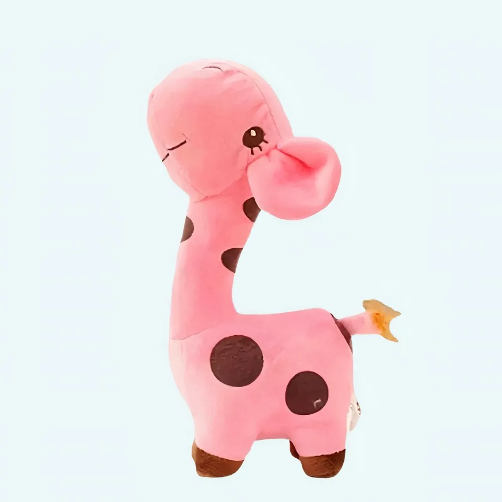 Peluche girafe toute mignonne rose
