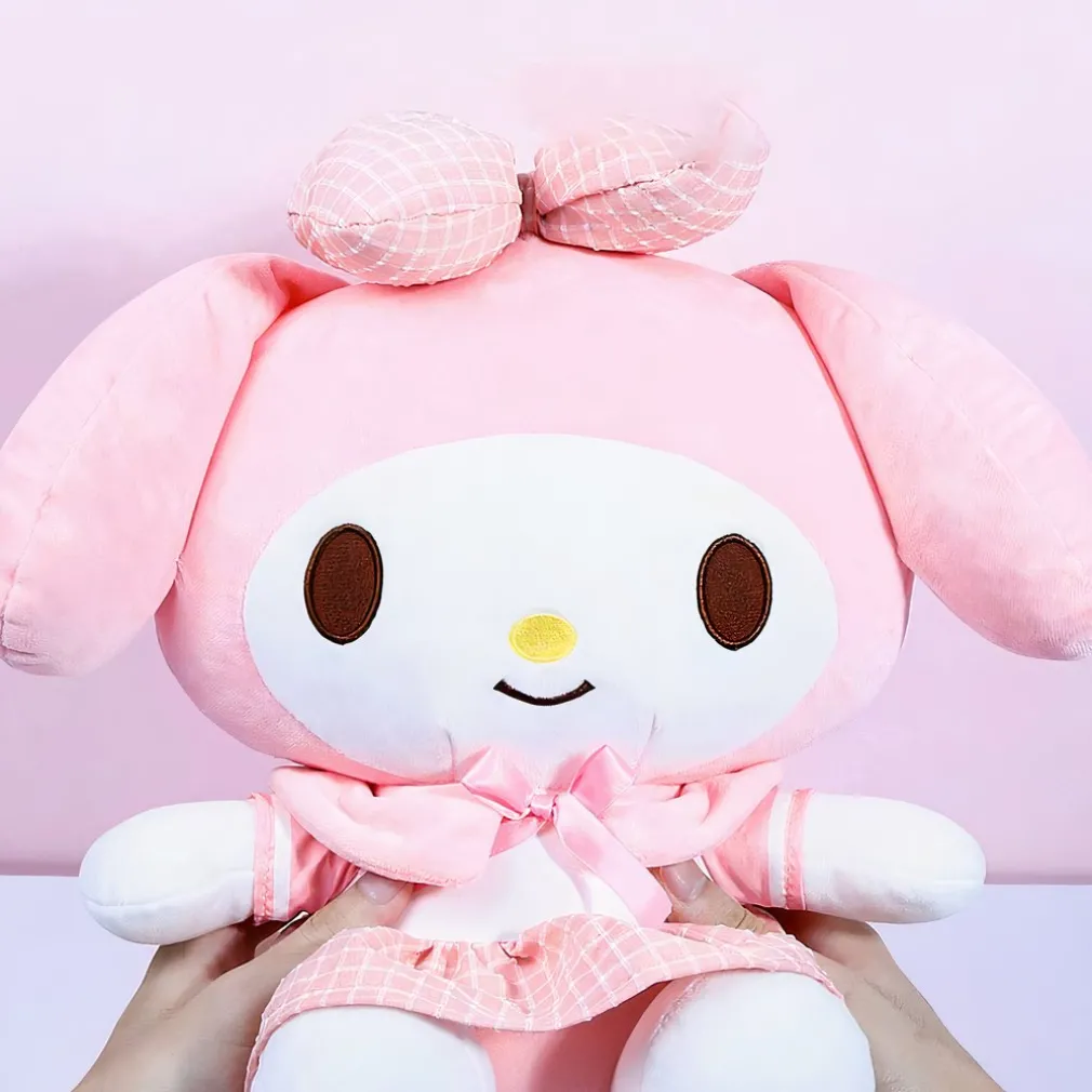 Peluche Hello Kitty en uniforme rose et bleu
