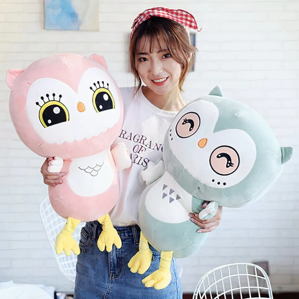 Peluche Hibou Kawaii rose
