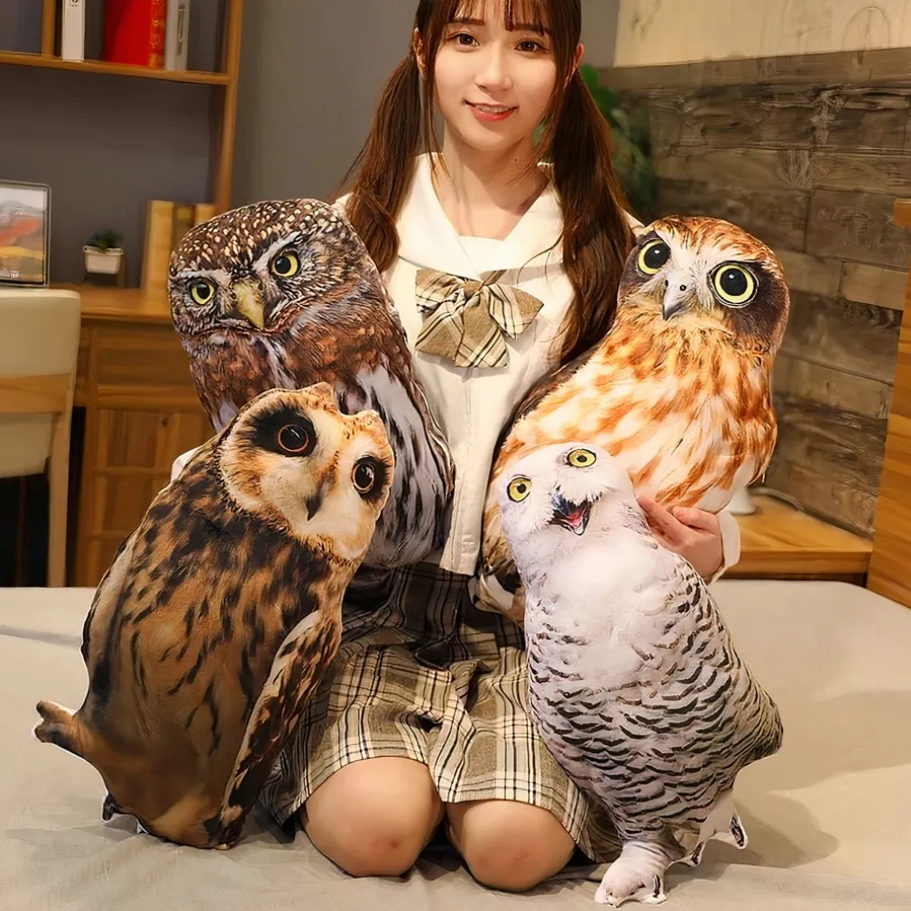 Peluche Hibou marron et blanc trop mignon