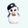 Peluche hibou militaire gris