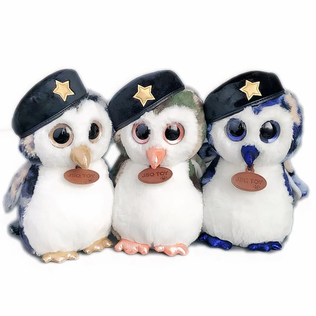 Peluche hibou militaire vert