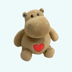 Peluche hippopotame avec un coeur